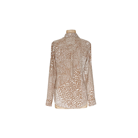 Express Beige Leopard Print Button-Up Top - Picture 2 of 4